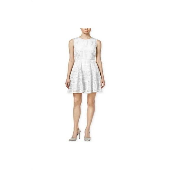 Maison Jules Womens Lace Fit & Flare Tank Dress