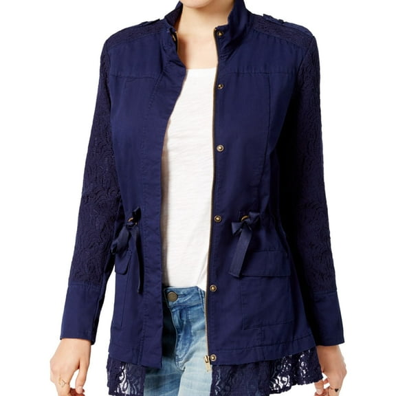 Maison Jules Womens Lace Utility Jacket