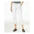 thumbnail image 1 of Maison Jules Womens Lou Lou Mid Rise Cuffed Ankle Pants White 6, 1 of 2