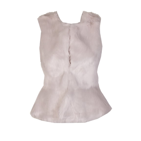 Maison Jules Womens Peplum Faux Fur Vest