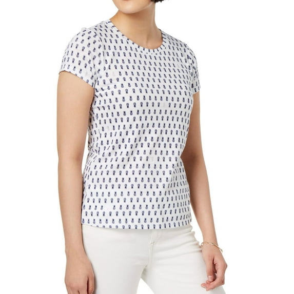 Maison Jules Womens Pineapple Print Graphic T-Shirt