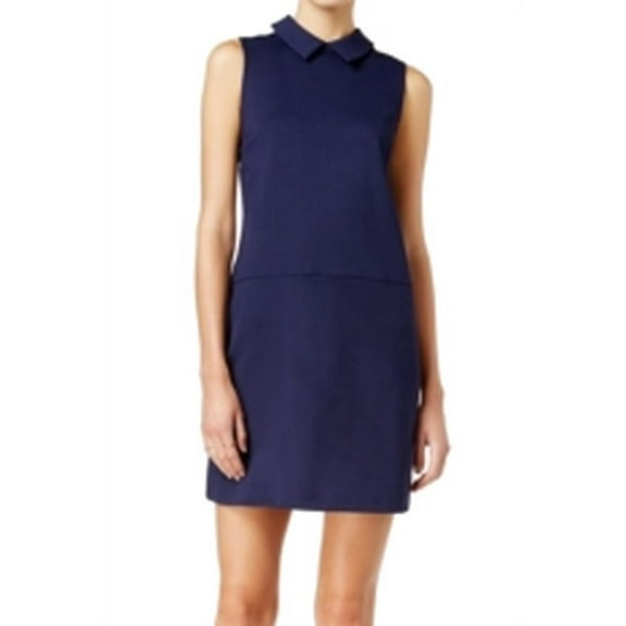 Maison Jules Womens Point-Collar Shift Dress