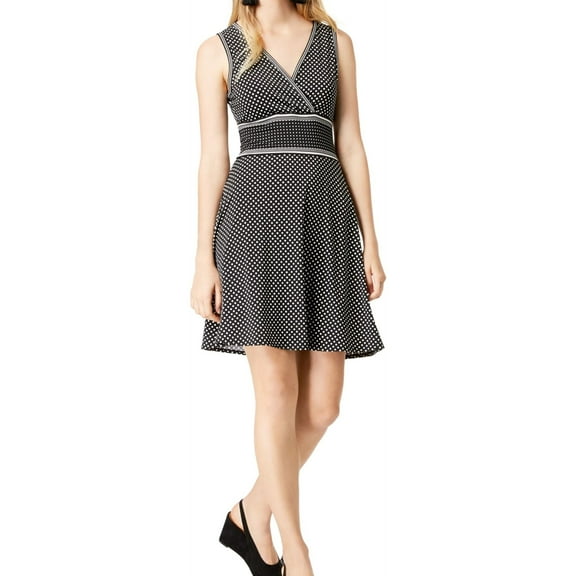 Maison Jules Womens Polka Dot A-Line Dress