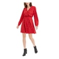 thumbnail image 1 of Maison Jules Womens Polka Dot V-Neck Fit & Flare Dress Red L, 1 of 1