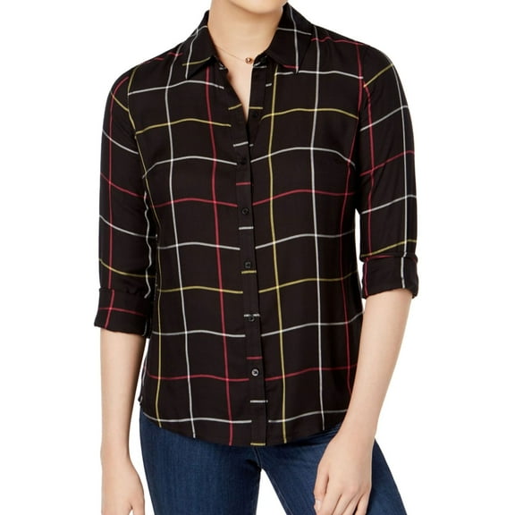 Maison Jules Womens Printed Button Up Shirt