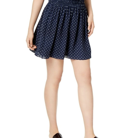 Maison Jules Women's Polka Dot Pull On Mini Skirt Navy Size Extra Large