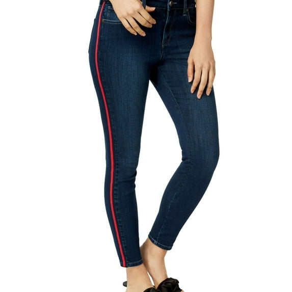 Maison Jules Womens Racer-Stripe Skinny Fit Jeans