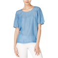thumbnail image 1 of Maison Jules Womens Ruched Peasant Blouse, 1 of 1