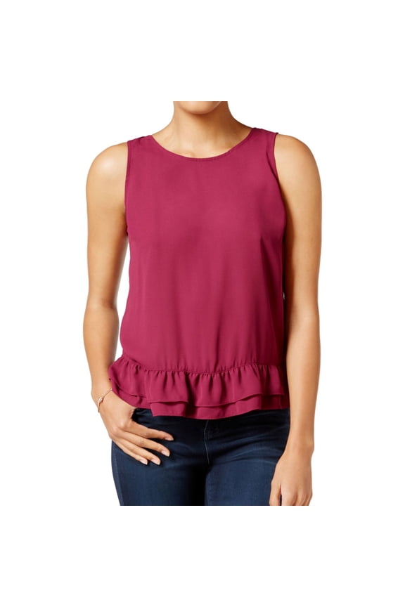 Womens Ruffled Hem Tank Top