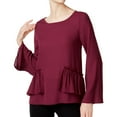 thumbnail image 1 of Maison Jules Womens Ruffled Knit Blouse, 1 of 2