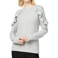 thumbnail image 1 of Maison Jules Womens Ruffled Sweatshirt, 1 of 2
