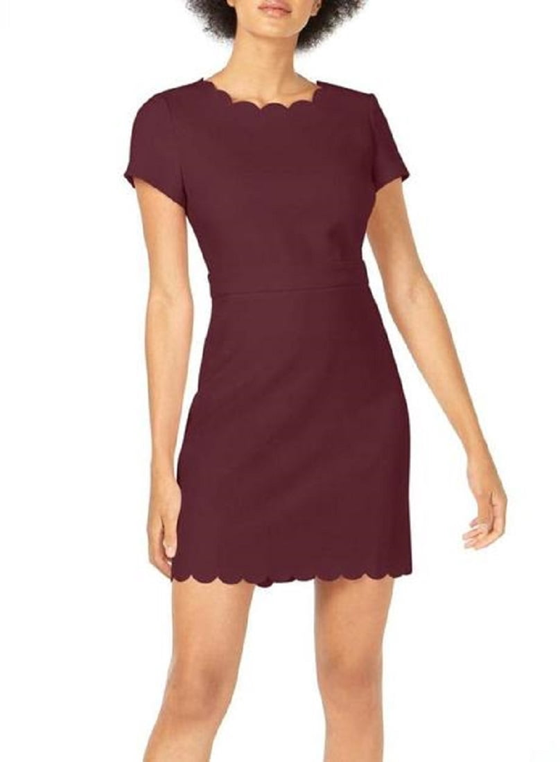 Maison Jules Womens Scalloped Hem and Neckline Sheath Dress (Ruby Wine, 6) - Walmart.com Maison Jules Womens Scalloped Hem and Neckline Sheath Dress (Ruby Wine, 6) - Walmart.com