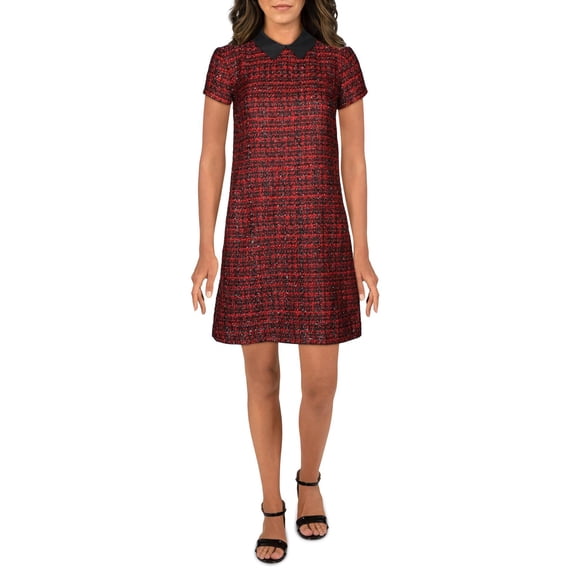 Maison Jules Womens Shimmer Mini Shift Dress