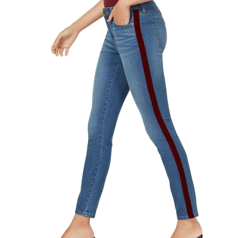 Maison Jules Womens Side-Stripe Skinny Jeans, Size 25