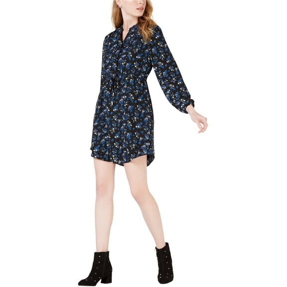 Maison Jules Womens Split Neck Fit & Flare Dress