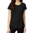 thumbnail image 1 of Maison Jules Womens Ss Ruffled Hem Basic T-Shirt, 1 of 4