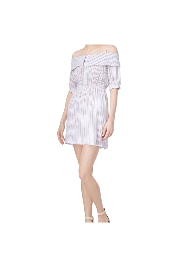 Womens Striped Fit & Flare Dress