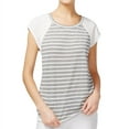 thumbnail image 1 of Maison Jules Womens Striped Knit Blouse, 1 of 1