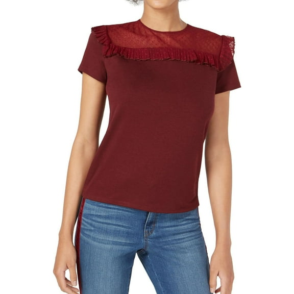 Maison Jules Womens Swiss Lace Pullover Blouse