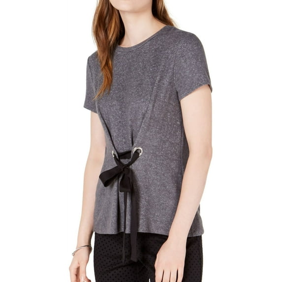 Maison Jules Womens Tie Front Embellished T-Shirt