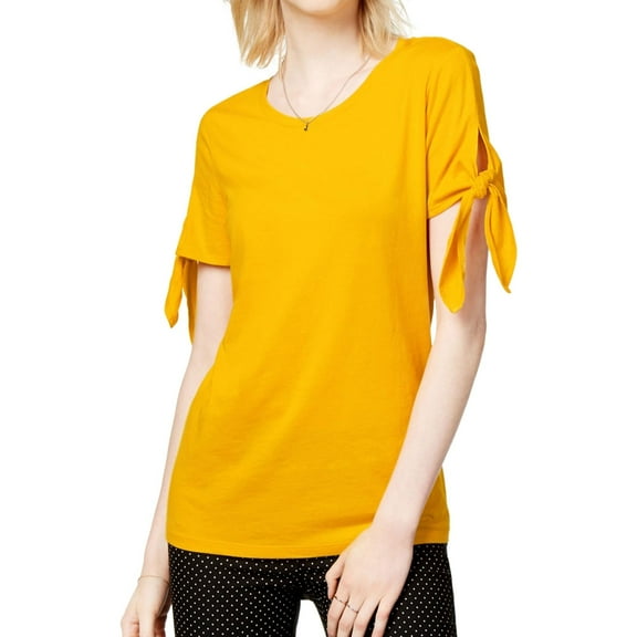 Maison Jules Womens Tie Sleeve Basic T-Shirt