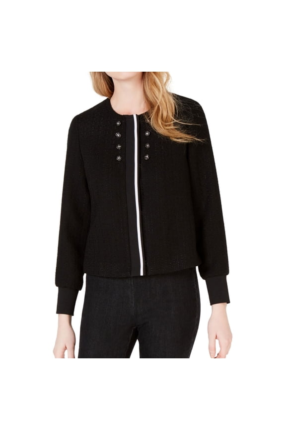 Womens Tweed Embellished Bomber Jacket