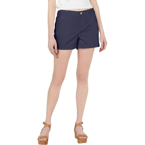 Maison Jules Womens Twill Classic Khaki, Chino Shorts Navy 12