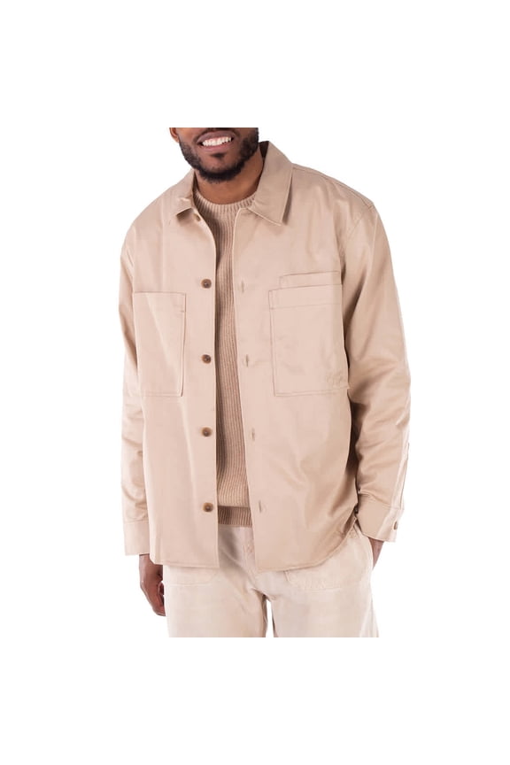 Maison Kitsuné Male Beige Overshirt With Pockets In Cotton Neutrals Sizes standard XXXS-7XL