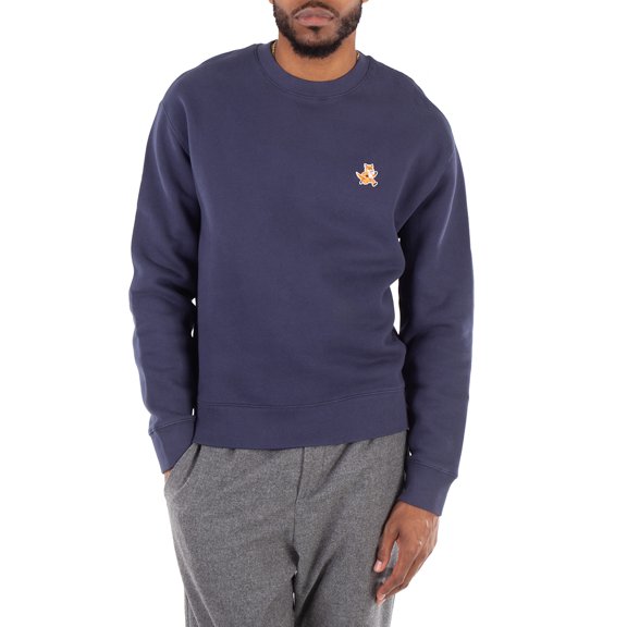 Maison Kitsuné Male Sweatshirt With Logo Blue Sizes standard XXXS-7XL