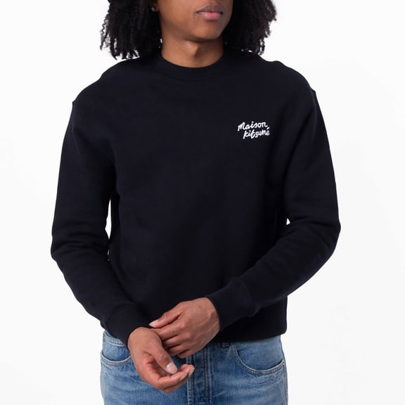 Maison Kitsune Embroidered Logo Cotton Sweatshirt, Size Medium