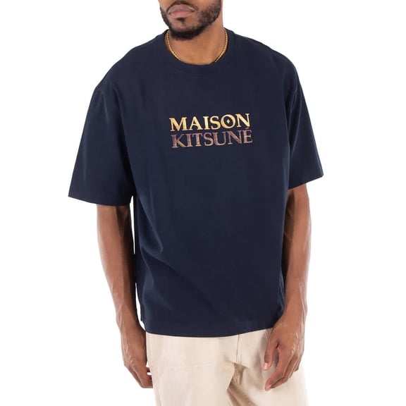 Maison Kitsune Gradient Logo Oversized T-Shirt, Size Small