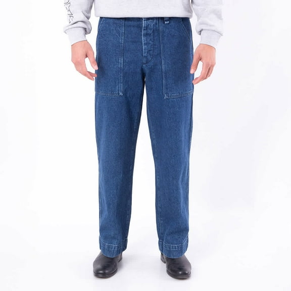 Maison Kitsune Profile Fox Embroidered Workwear Jeans, Size 34"