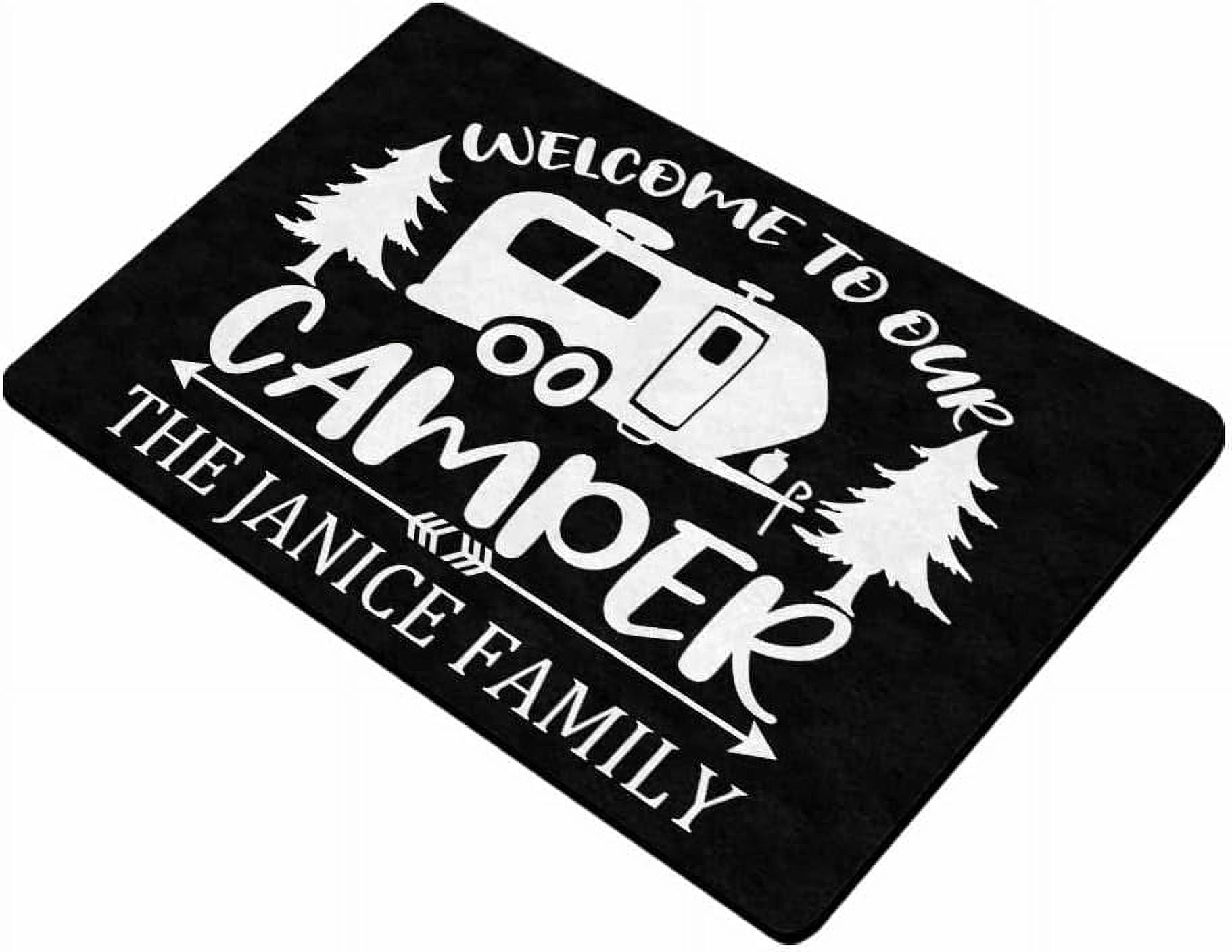 Personalized Camping Doormats Black And White Camper Mat RV Rugs For