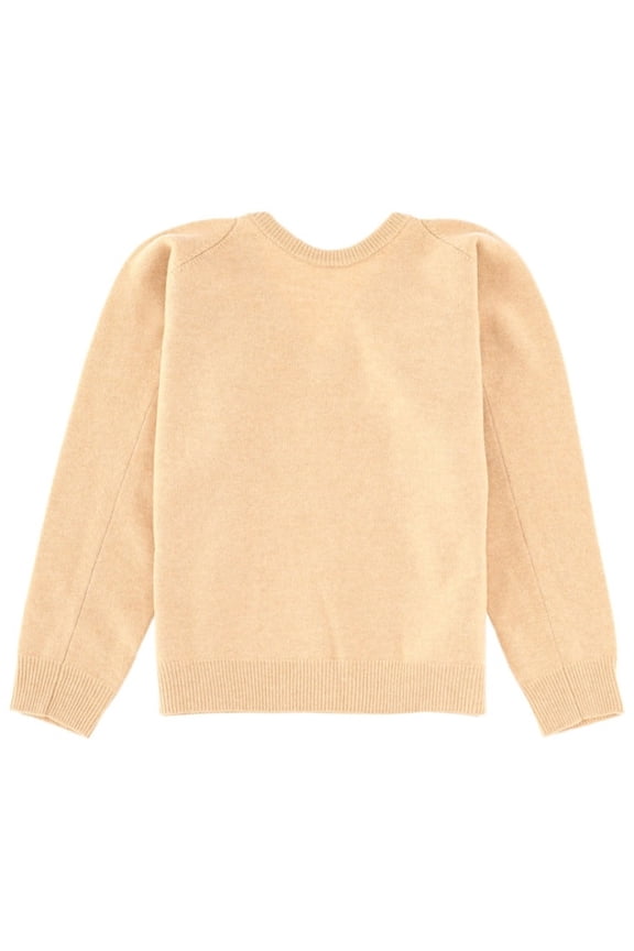 Beige Roma Wool V-Neck Sweater (Women's)