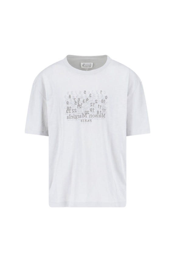 Grey Cotton Crew Neck T-Shirt With Contrast Logo (Men's)