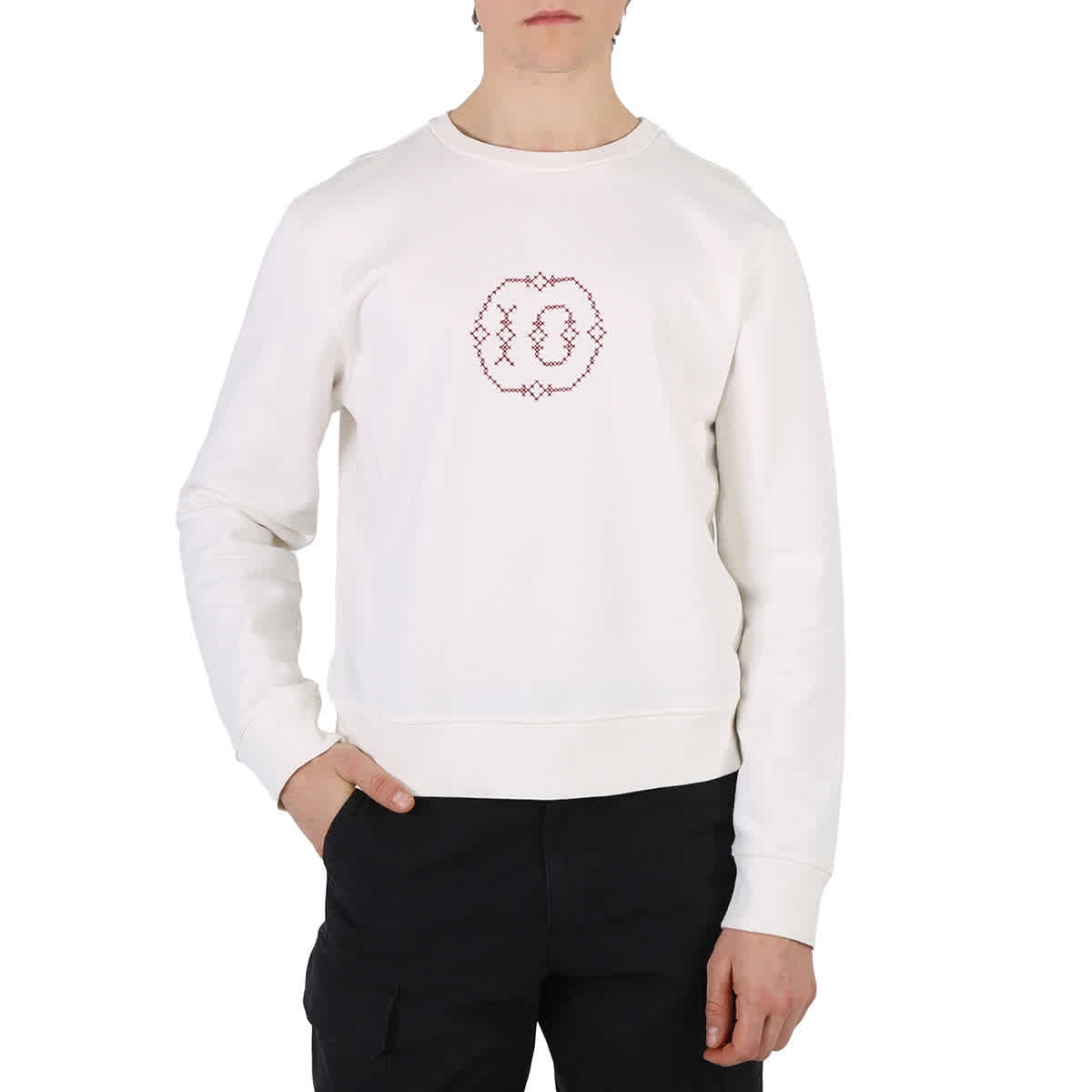 Maison Margiela Men's Embroidered Logo Sweatshirt, Brand Size 44 (US Size  34)