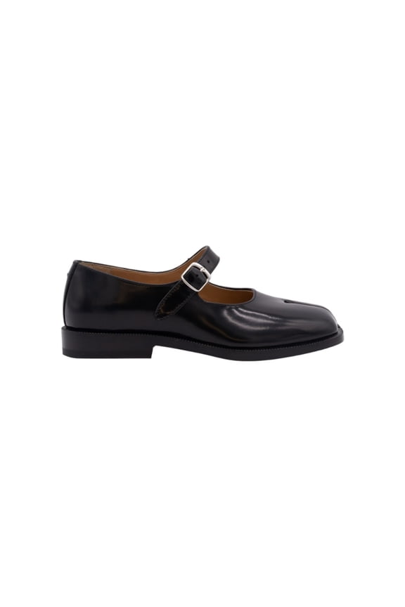 Glossy Black Split-Toe Mary Jane Flats Black (Women's)