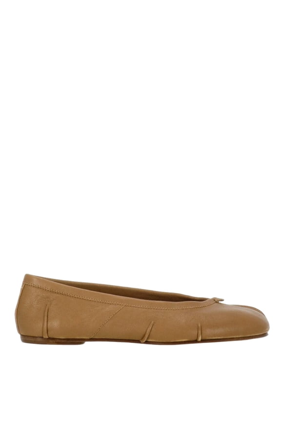 Slip-On Ballerina Flats With Tabi Detail Brown (Women's)