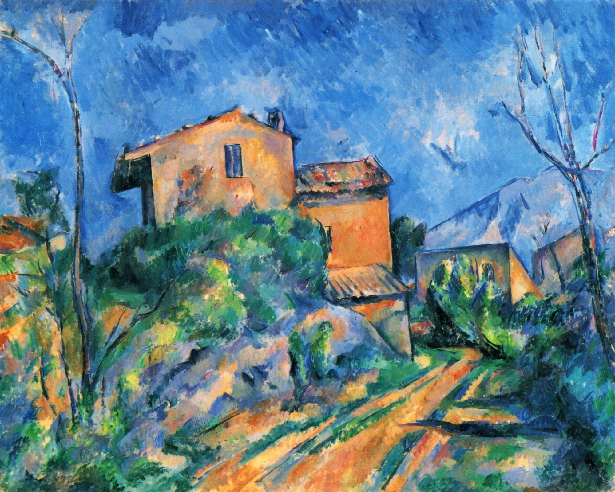 Maison Maria with a View of Chateau Noir 1895 Canvas Art - Paul Czanne (24 x 36)