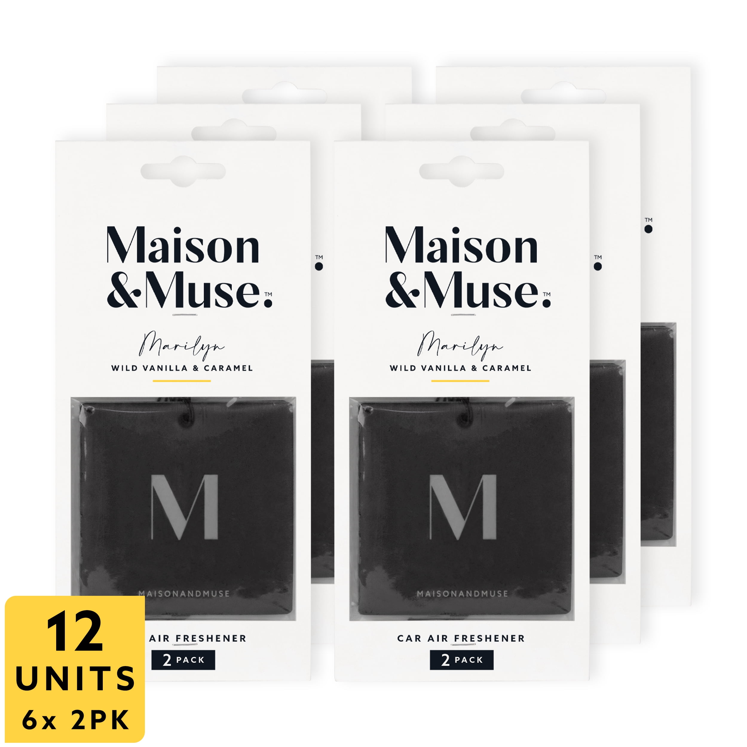 Maison&Muse Hanging Car Freshener 12units (6pk) Wild Vanilla & Caramel - Marilyn