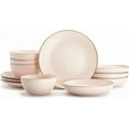thumbnail image 1 of Maison Neuve Riverside 12-Piece Dinnerware Set for 4, Hand Crafted Plates and Bowls, Rosewater Pink, 1 of 4