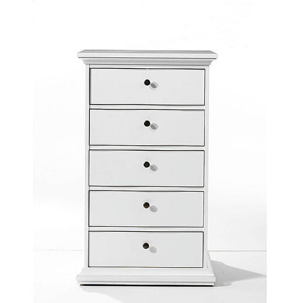 Maison Park Narrow 5-Drawer Dresser, White