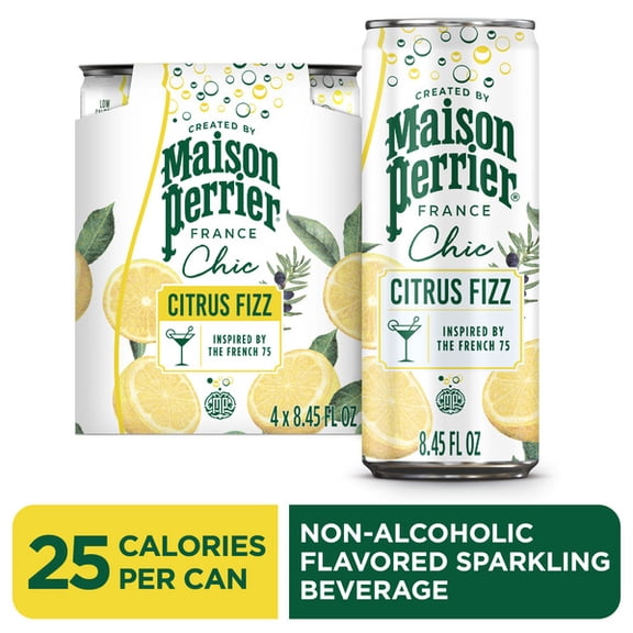 Maison Perrier Chic Citrus Fizz Sparkling Beverage, 8.45 fl oz Cans (4 Pack)