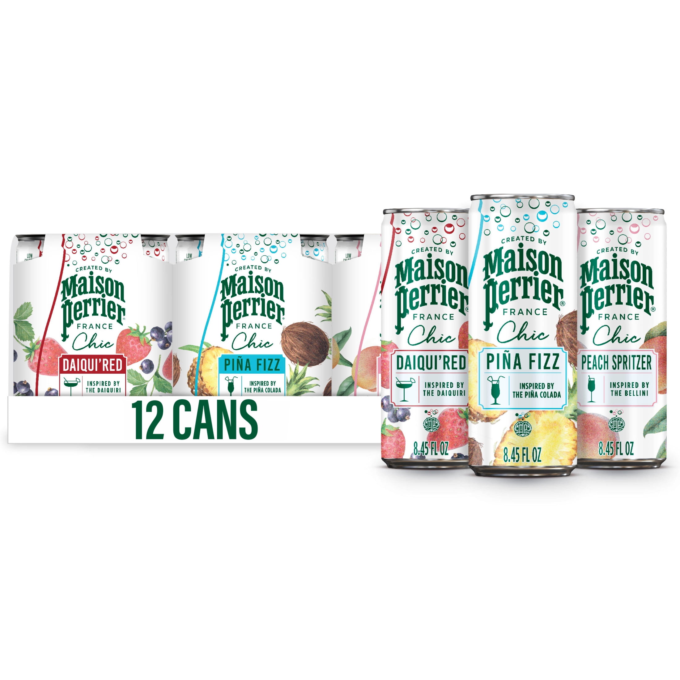 Maison Perrier Chic Mocktails, Variety Pack Non-Alcoholic Cocktail Mixers, 12 Pack