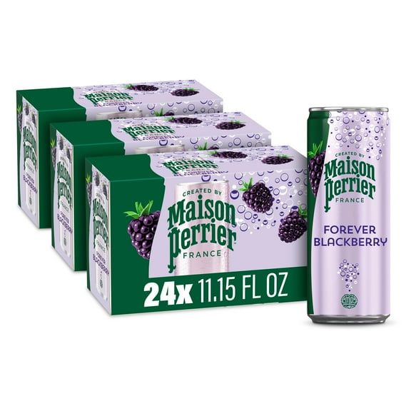 Maison Perrier Forever Blackberry Sparkling Water, 11.15 fl oz, 24 Pack Cans (3 Pack of 8)