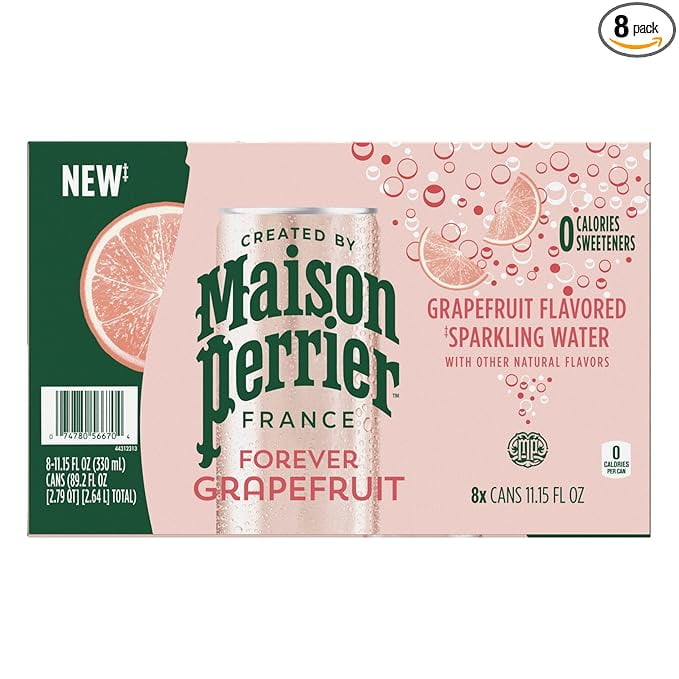 Maison Perrier Forever Grapefruit Flavored Sparkling Water, 11.15 Fl Oz Cans, 8 Count 500 ml