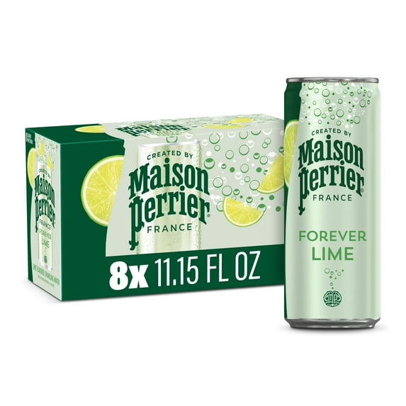 Maison Perrier Forever Lime Flavored Sparkling Water, 11.15 fl oz, 8 Pack Cans
