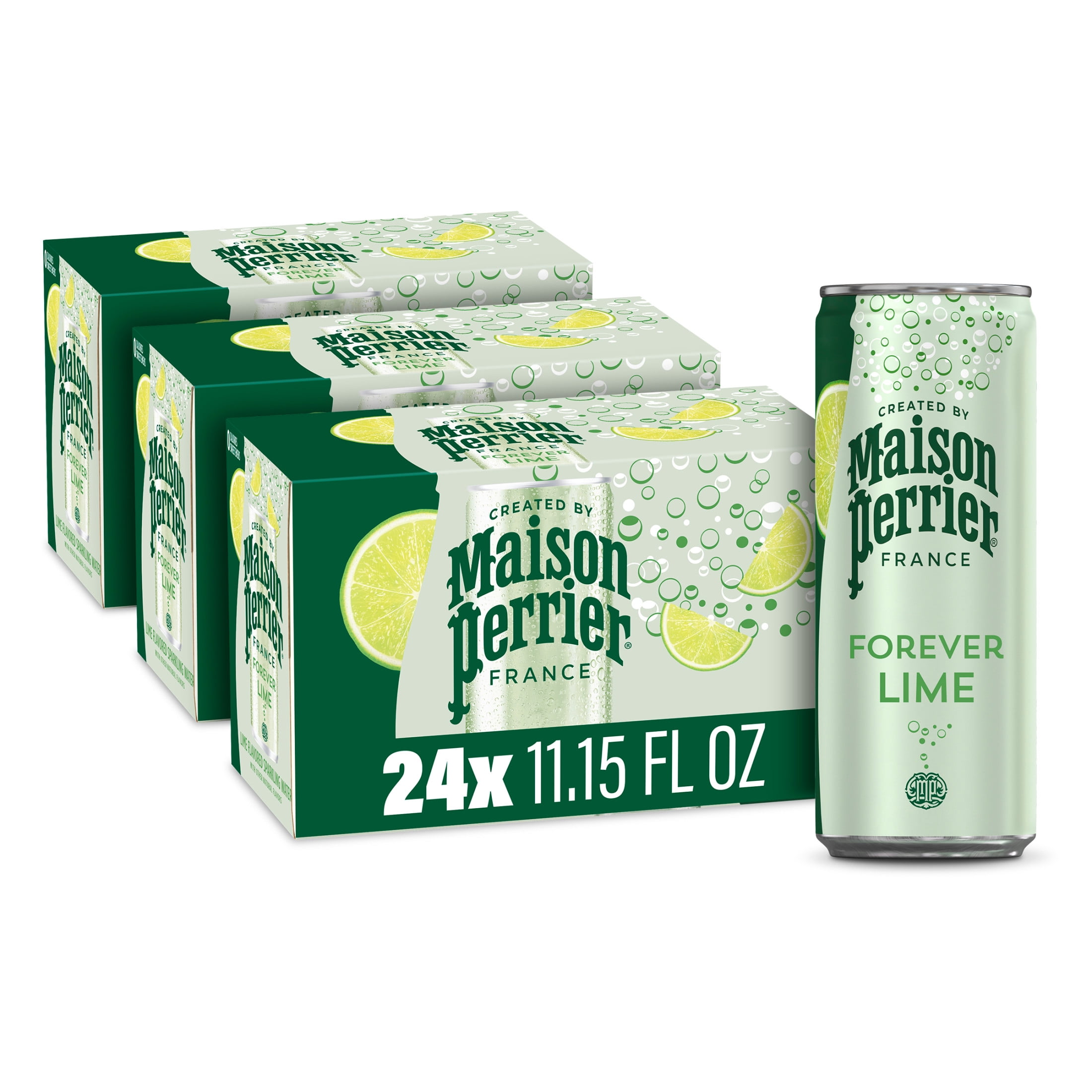 Walmart exclusive discounts  Maison Perrier Forever Lime Sparkling Water, Recyclable, 11.15 fl oz, 24 Pack Cans