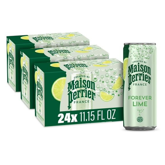 Maison Perrier Forever Lime Sparkling Water, Recyclable, 11.15 fl oz, 24 Pack Cans