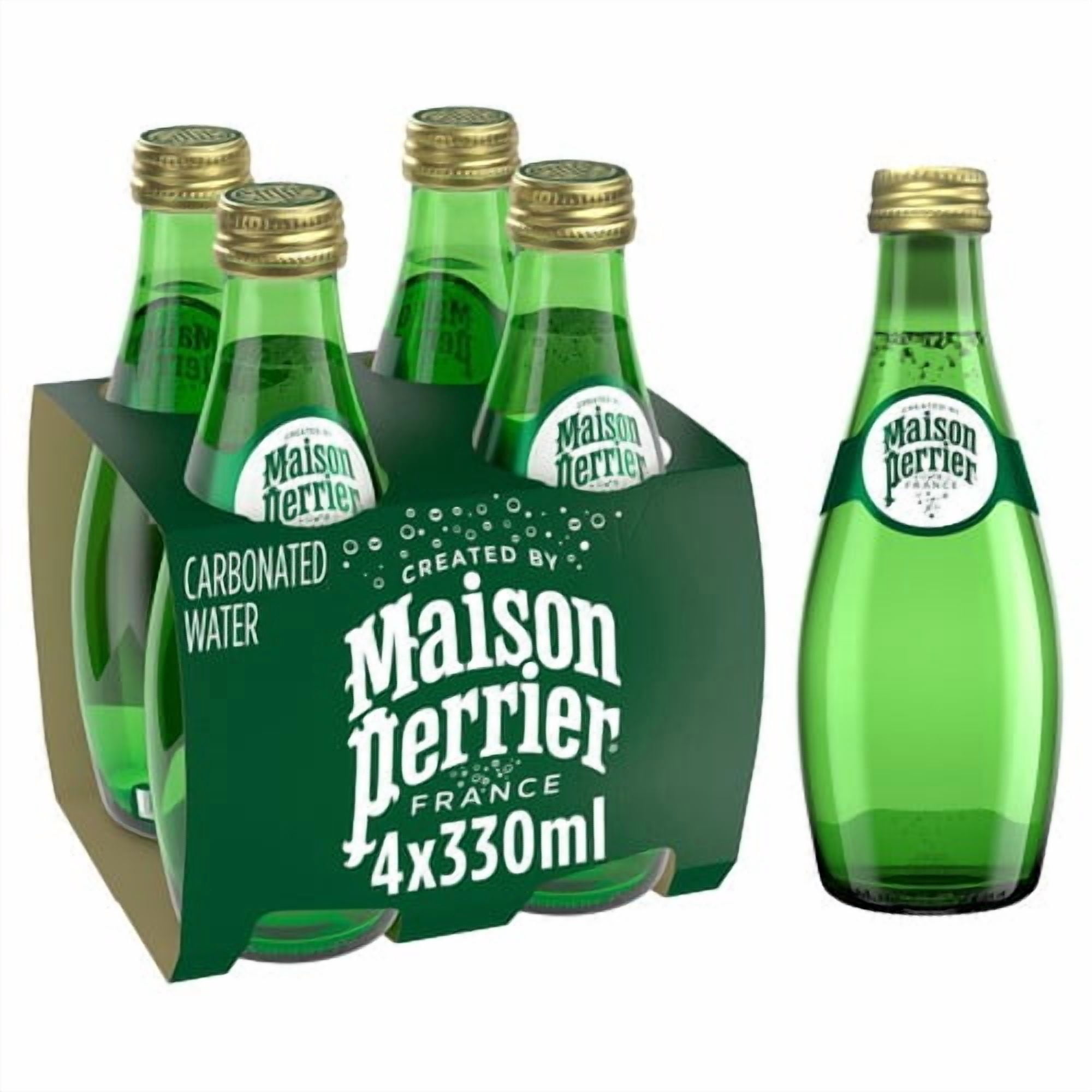 Maison Perrier Plain Sparkling Water Glass 4 x 330ml, British Import (Pack of 2)